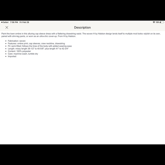 Hailston Blue Ombré Drawstring Cap Sleeve Dress - Picture 2 of 6